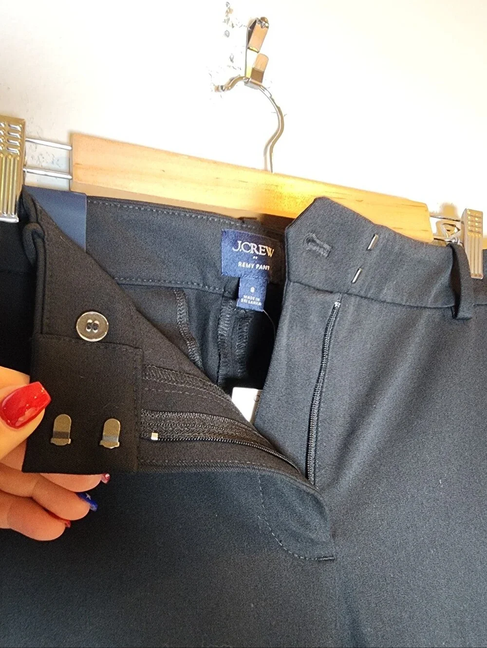 NWT J. Crew Remy Black Pants Full Length Wide Leg Highrise Cotton Blend Size 8